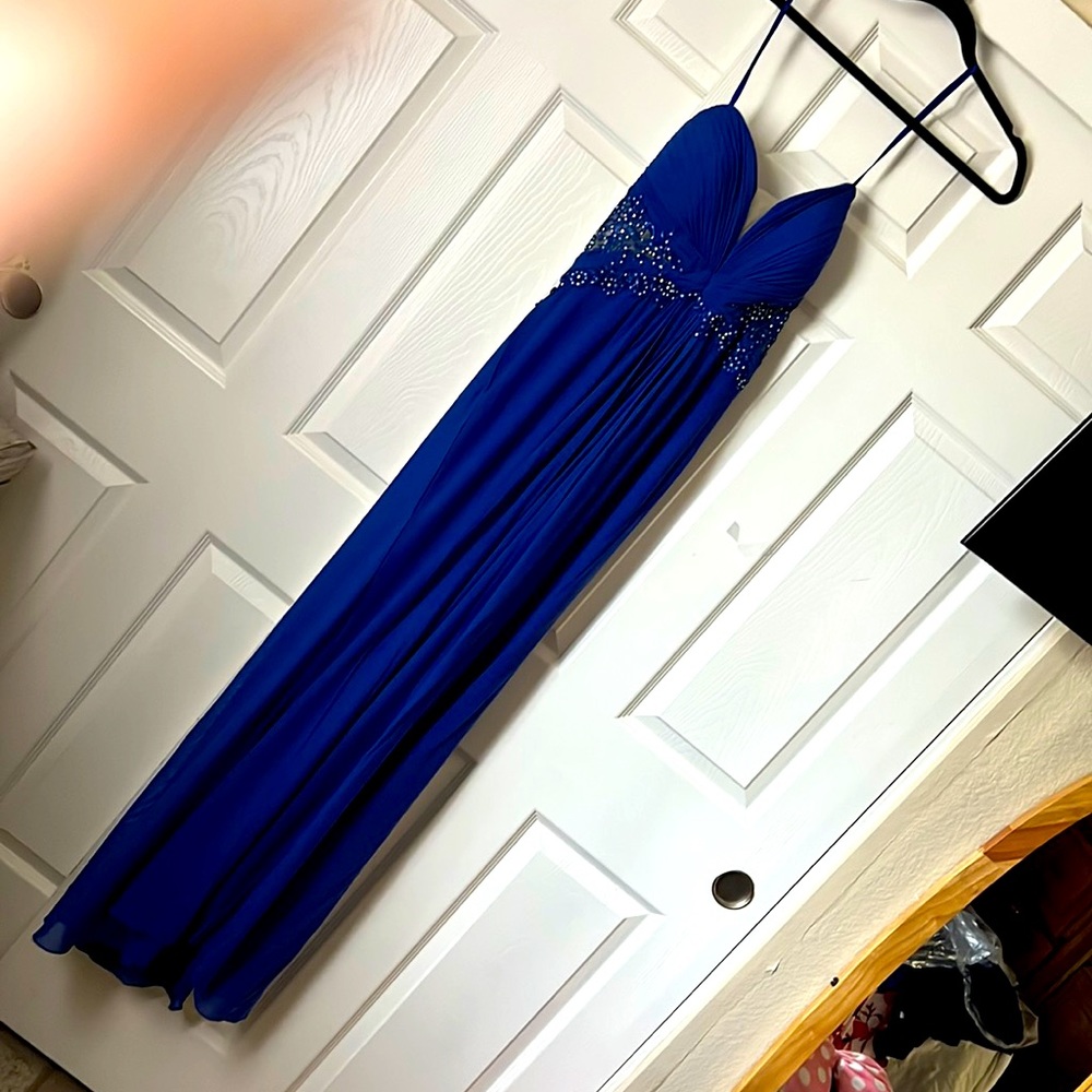 elegant dress for wedding royal blue